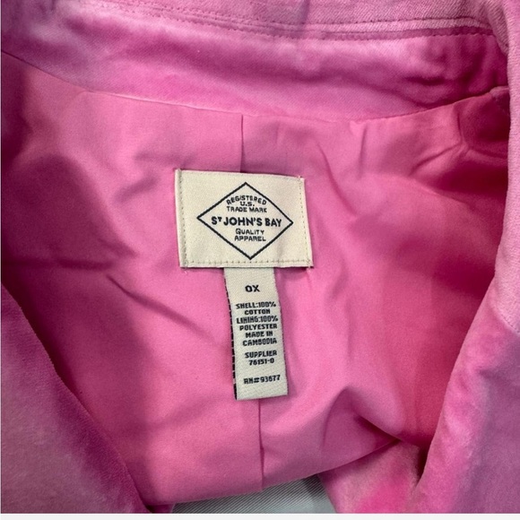 St. John's Bay Vibrant Pink Velour Women's Blazer - Picture 5 of 7